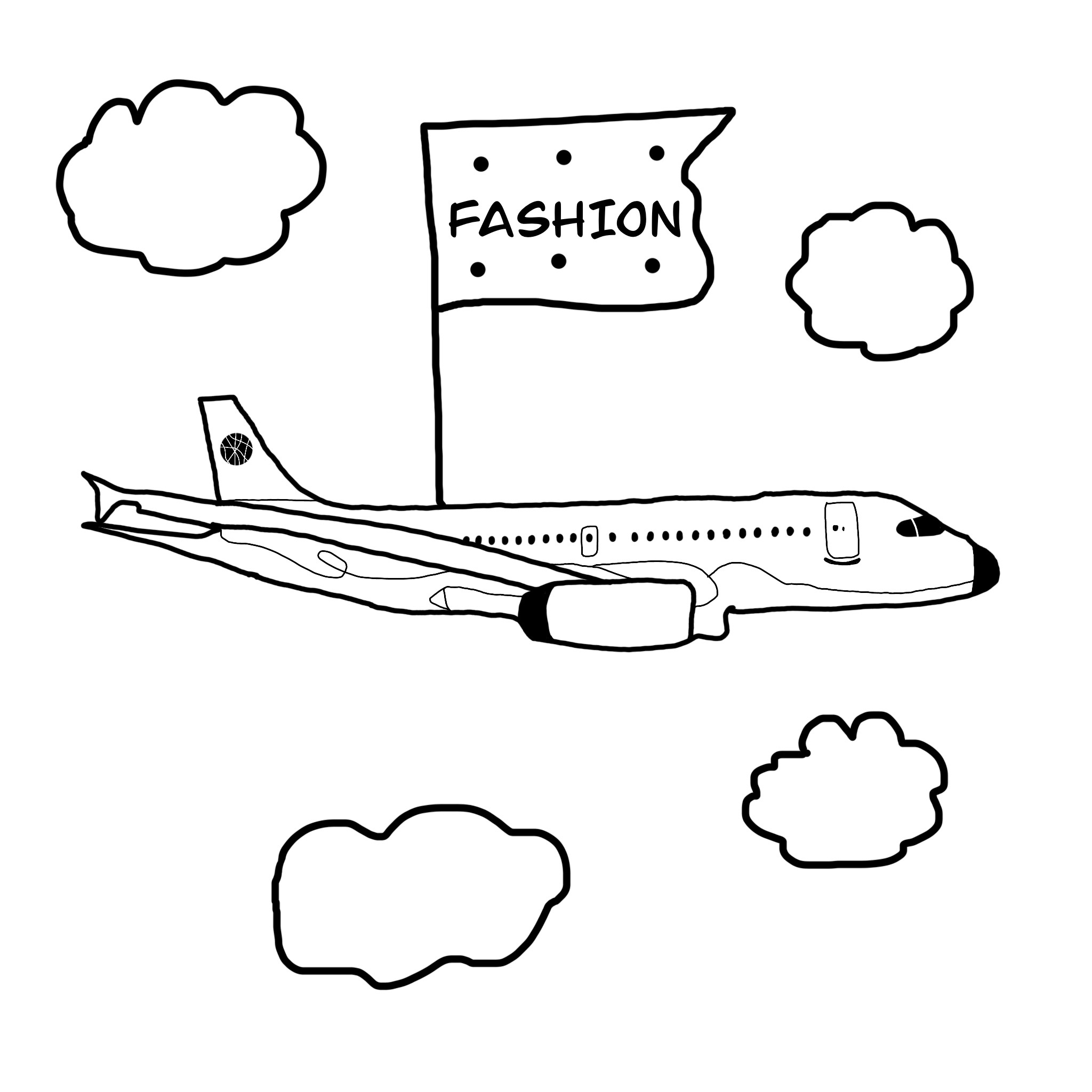 2Goodmedia illustration of A plane used to attend Fashion shows by the fashion illustrator Gabriele Melodia