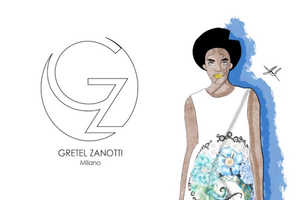 Fashion Illustration of a Black Model by Gabriele Melodia of Gretel Zanotti creative entrepreneur
