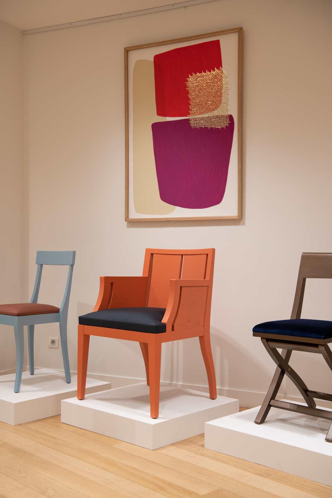 Chaises Upcycling Luxe multicolores Crearity x Philippe Hurel